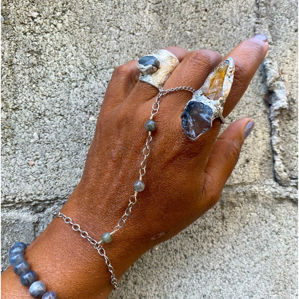 Smoky Quartz Citrine Ring